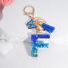 26 English Alphabet Letter Tassels Keychain Crystal Acrylic Butterfly Pendent Key Chain Women Gift Fashion Jewelry Accessories