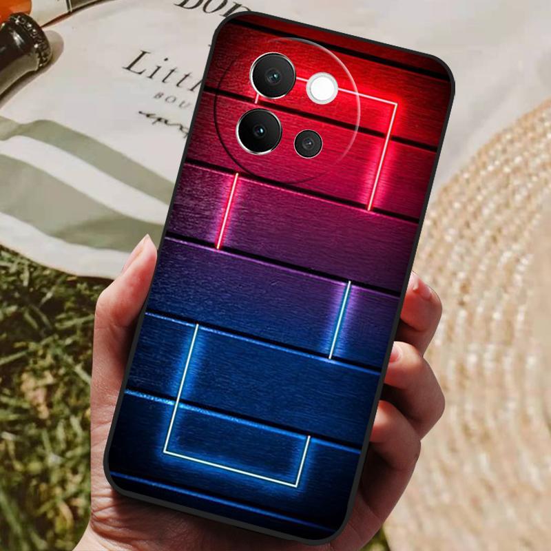 For VIVO V40 Lite 5G Case Soft Silicone Cover Black Bumper TPU For Vivo V40 Lite 5G Phone Cases V40Lite Shockproof Back Covers