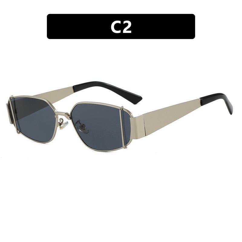 Women's sunglasses, square metal sunglasses, fashion sunglasses.