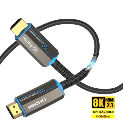 Cabo de fibra óptica HDMI 2.1 8K 60Hz 4K 120Hz 2.0 Ultra alta velocidade 48Gbps HDR eARC 3D HDCP 1M/2M/3M/5M/10M/15M/20M/30M/50M para projetor de TV