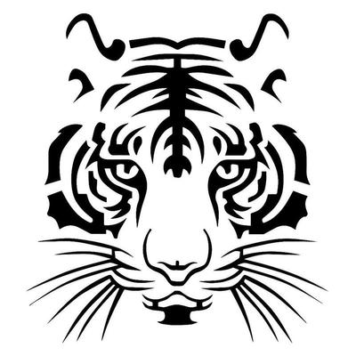 Autocollant de voiture en vinyle avec tête de tigre puissante