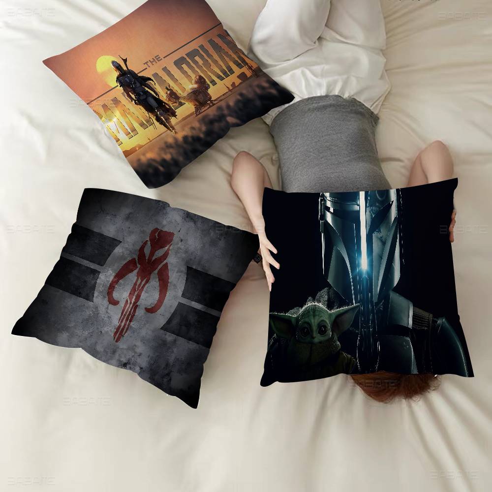 The M-Mandalorian Film Pillowcase Toon Gift Cushion Cover Bedroom Home Sofa Chair Seat Decor Pillow Case