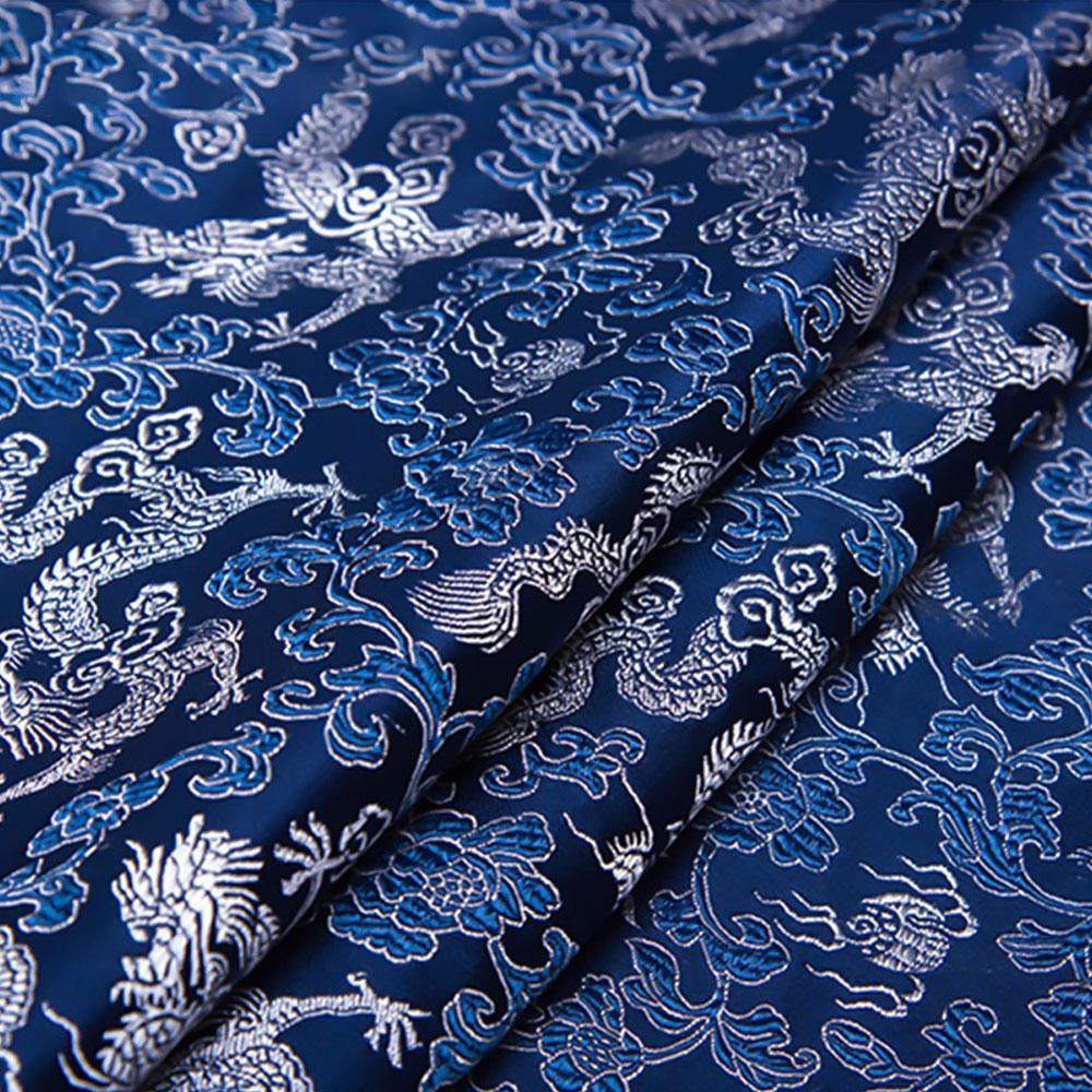 Brocade Jacquard Fabrics Embroidery Silk Dragon Pattern Costume Cheongsam Kimono Materials For Sewing Dress Bag DIY Gift Box Tie