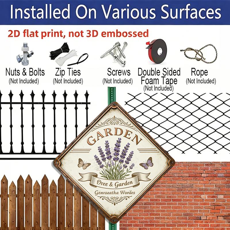 2D Flat - 1pc Lavender Theme Garden Decor Ornament for Mother | Vintage Metal Aluminum Sign, Suitable for Garden, Balcony, Patio, Greenhouse, Living