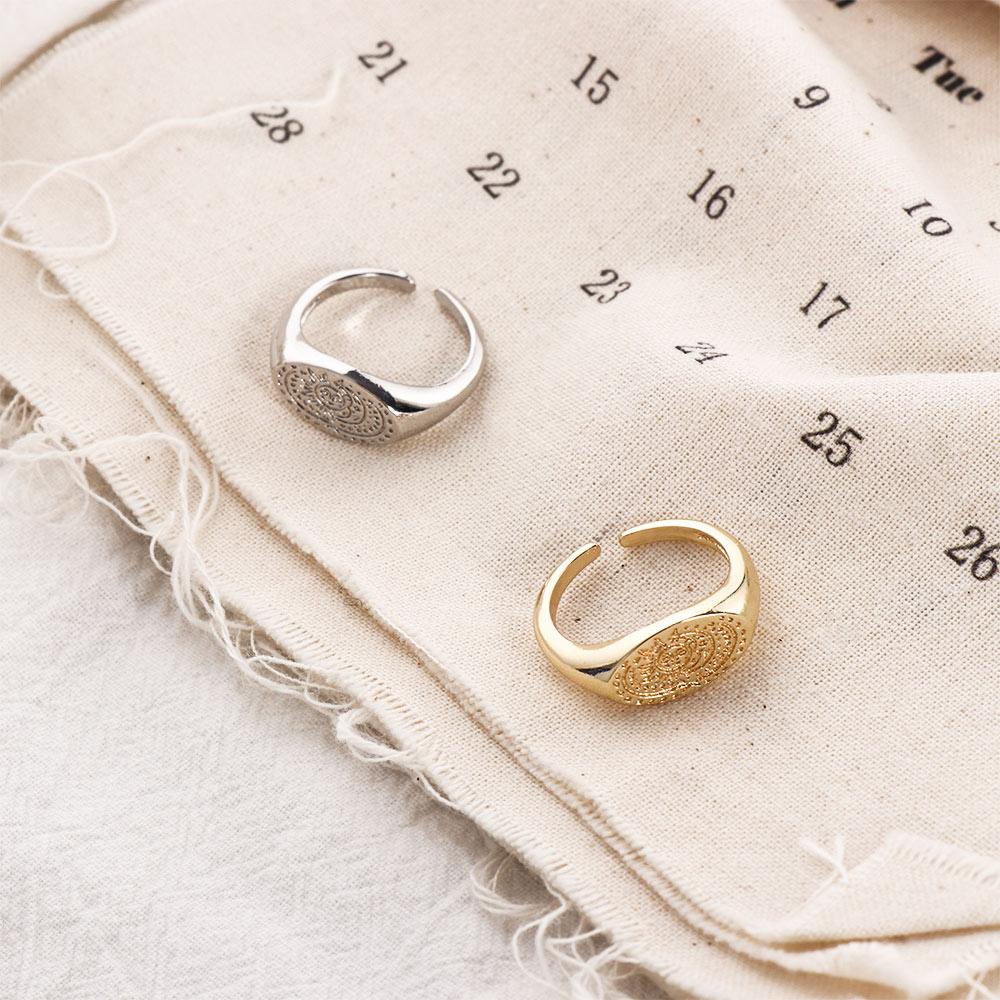 

Temperament Minimalist Women Sun Moon Punk Girls Fashion Jewelry Open Ring Copper Finger Rings срібний