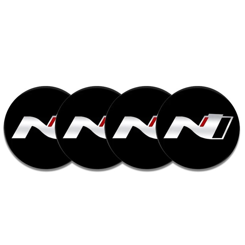 56MM Wheel Hub Cap Sticker Car Caps Rim Stickers Badge Cover Decoration For Hyundai N Avante Sonata Elantra i20 Tucson N Line c1
