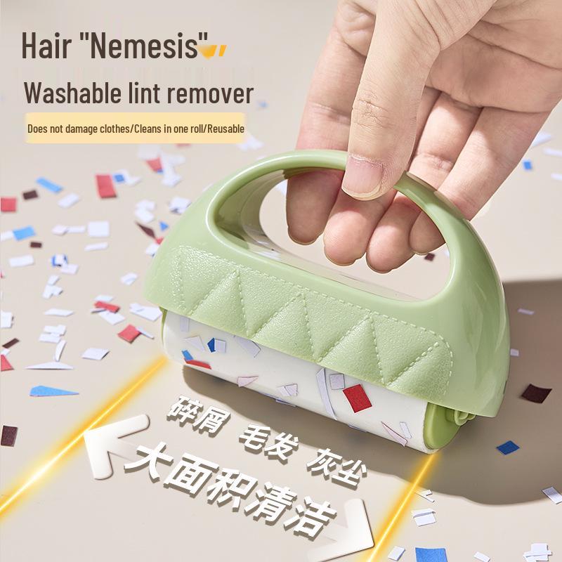 Compact Washable Leather Lint Roller: Portable Hair and Pet Fur Remover