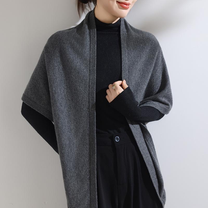 Women's 100% Pure Cashmere Triangle Scarf - Versatile & Casual Solid Color for Autumn/Winter