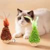 Wobbling Cat Toy Wooden Base Cat Teaser with Feathers Interactive Wobble Cat Kicker Toy for Cat Patting Solo Entertainment