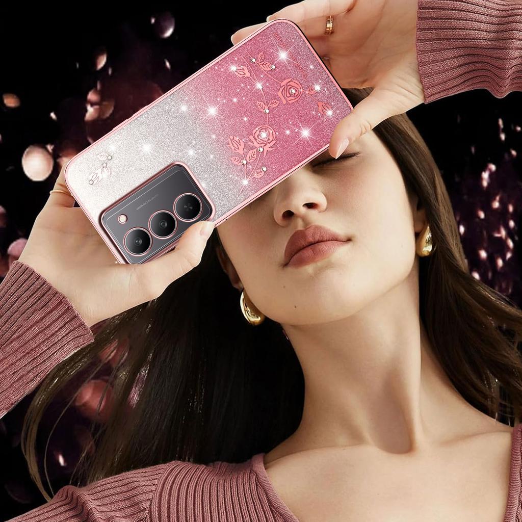 KADEM For Realme V60 Pro 5G/14x (India) 5G Case Flower TPU Flexible Gradient Phone Cover