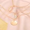 Classic Stacked Necklace, Fashionable Versatile And Sexy Multi-Layer Necklace, Wishing Bone Rhinestone Disc Pendant Neck Chain.