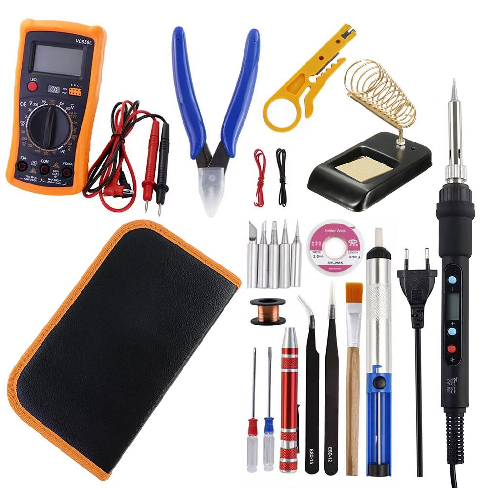 New Digital Display Adjustable Temperature Electric Soldering Iron Black 80W 110V / 220V Solder Welding Desoldering Repair Tools