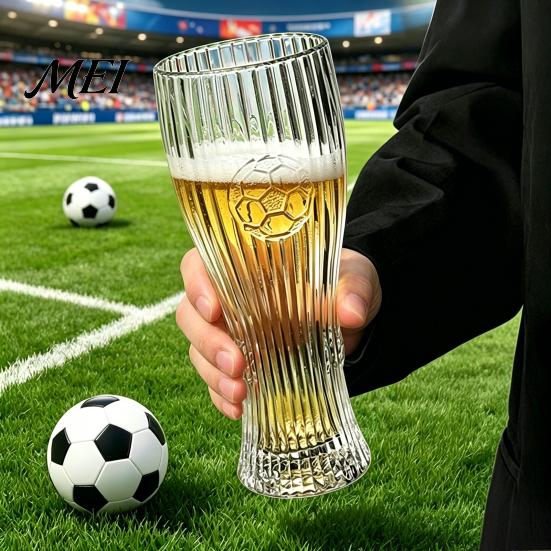 Waist Tight Beer Glass Football Glass, 300ml/450ml Capacity Transparent Craft Mug for Home Bar, Soccer Tumbler Sports Fans