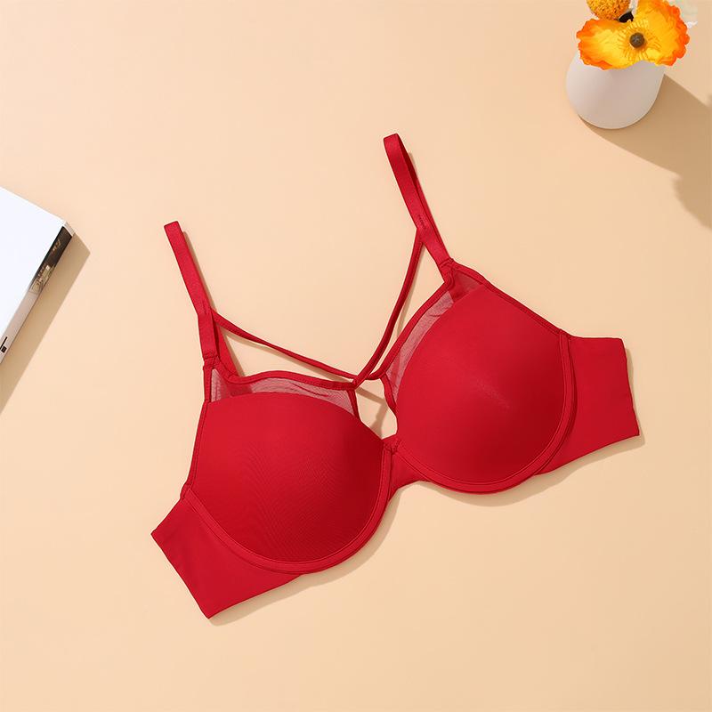 

Сексуальное женское нижнее белье бюстгальтер красивый нагрудный ремешок собранный бюстгальтер против обвисания бесшовный бюстгальтер 38/85D красный