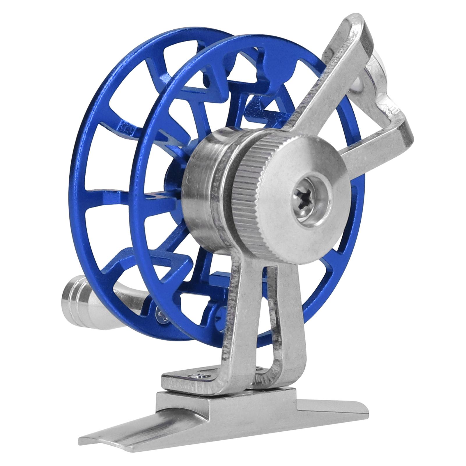 Portable Ice Fishing Wheel Aluminum Alloy Right Handed Fly Fishing Reel Labor-Saving(Red )