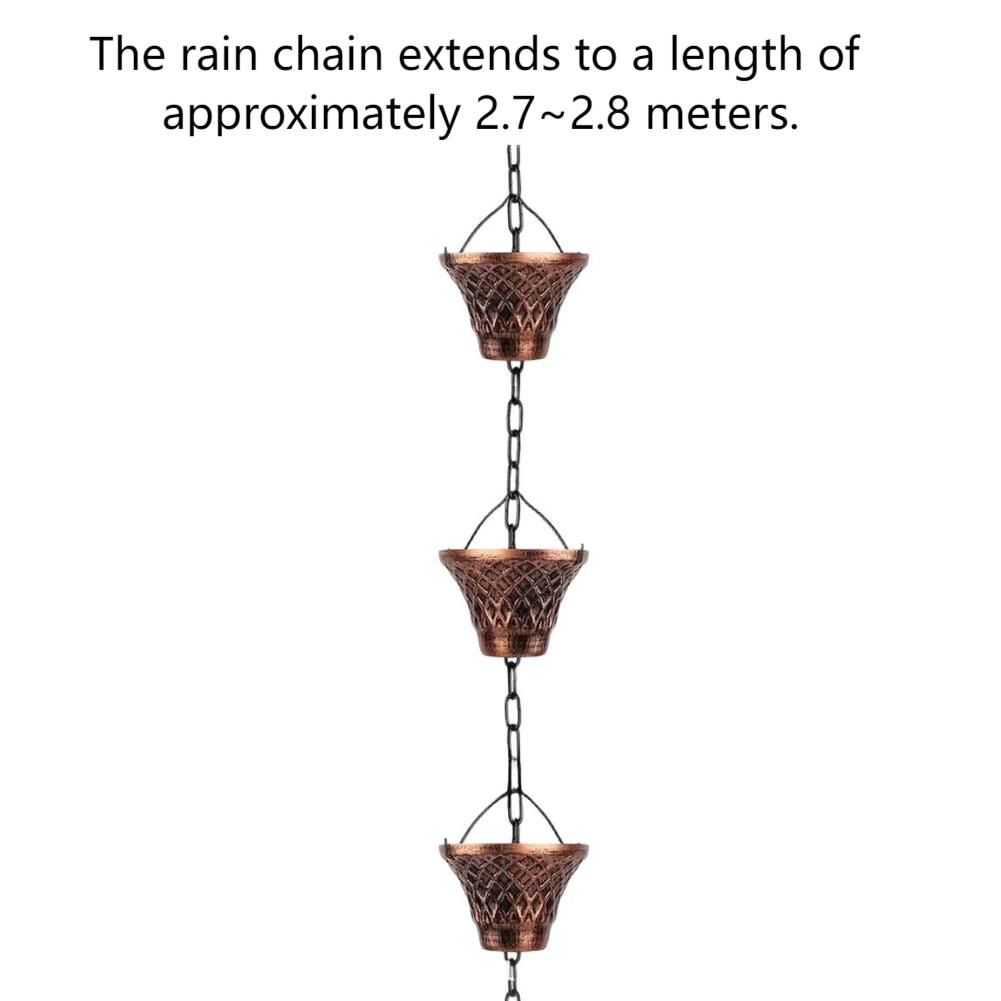 Bronze,Blue Downspout Diverter High Performance Rain Chain Decorative Rain Chain Decorative Design Metal Finish