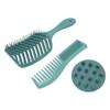 Hair Brush Comb Set Silicone Portable Detangler Hair Comb Set for Wet Dry Curly Hair Green