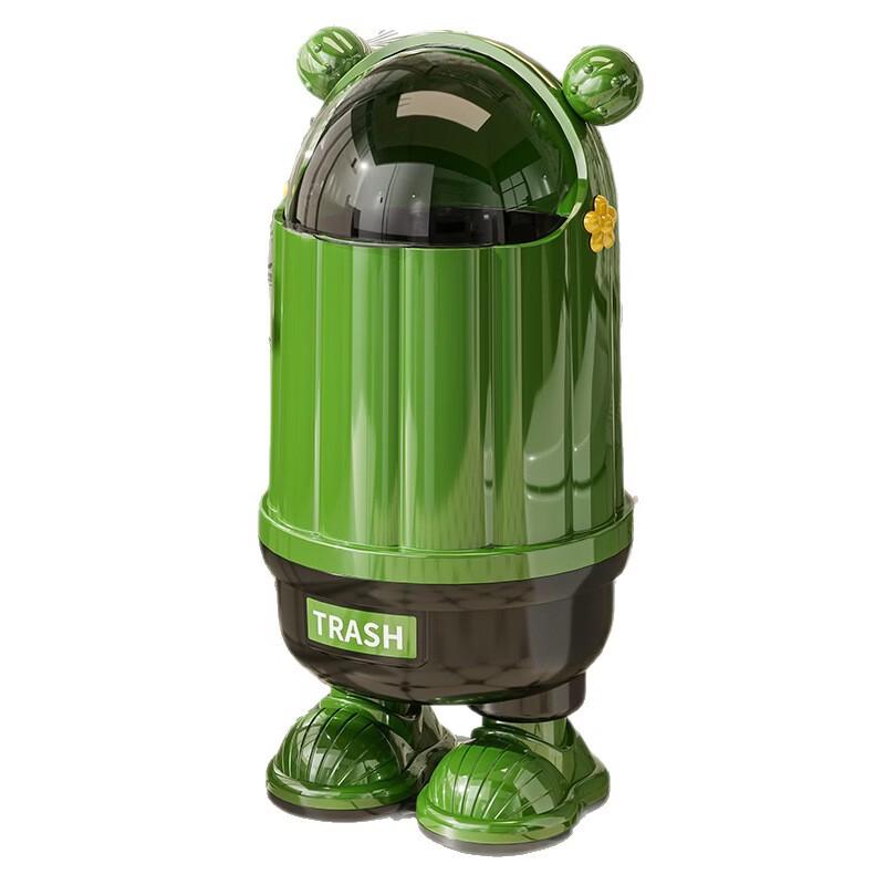 Modern Cactus Flip-Lid Kitchen Trash Can