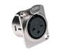 Xl92 Microphone Socket 3Pin Silver Housing Mount
