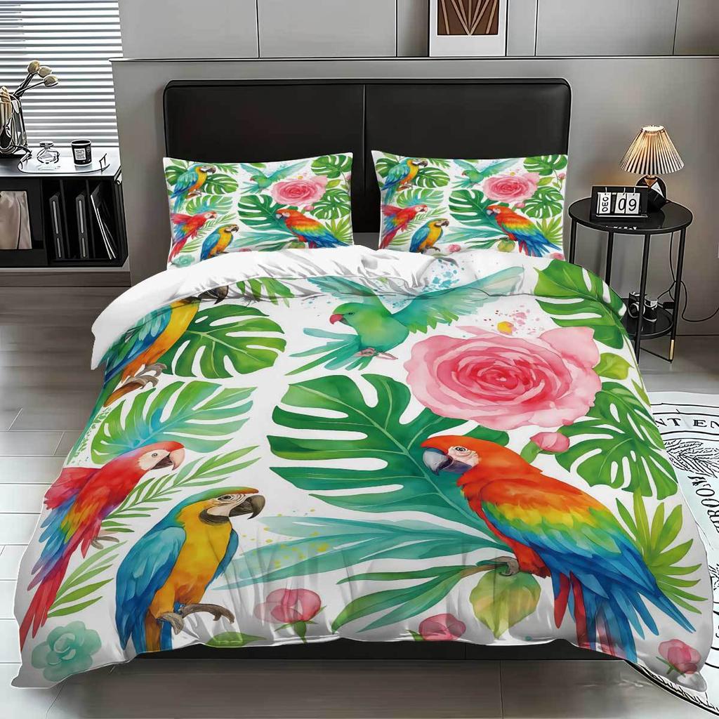 Comforter Plants Digital Printed 3Pcs Queen King Bedding Set Floral Bed For Home Decor