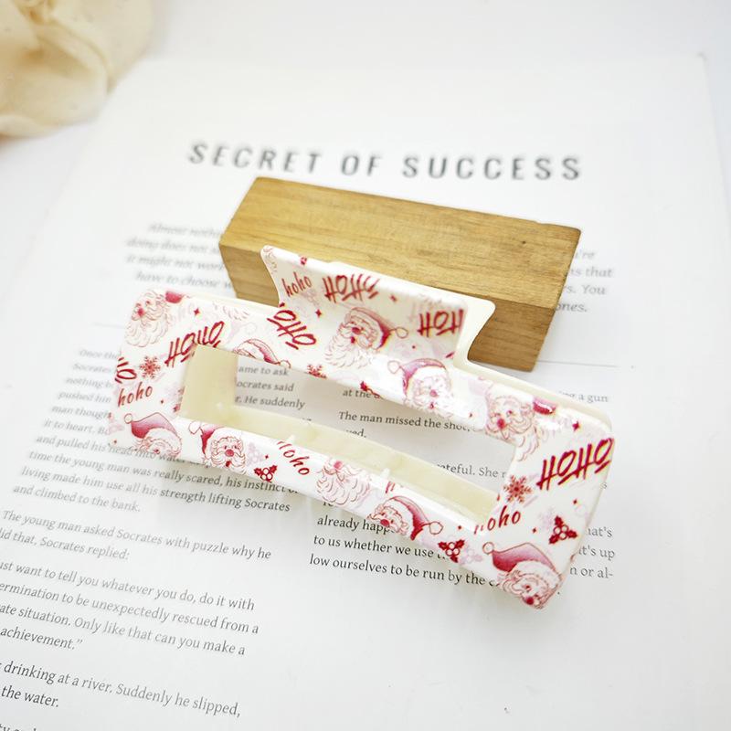 UV Printed Christmas Hair Clips - Stylish Updo Claw Clips for Women's Hair