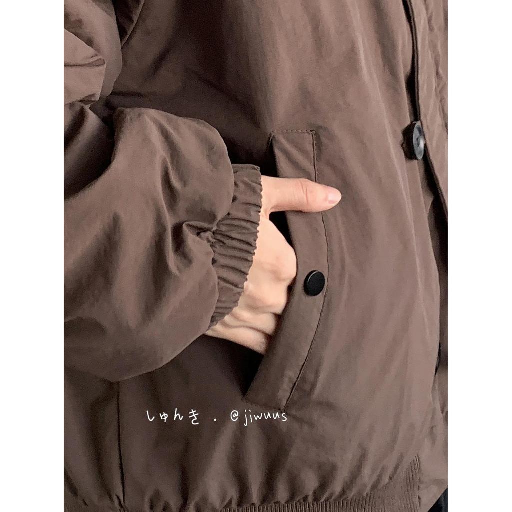 Melaleuca Unisex Retro Lammwolle Gefütterte Baumwolljacke - Stehkragen, Lockerer Schnitt Oberbekleidung