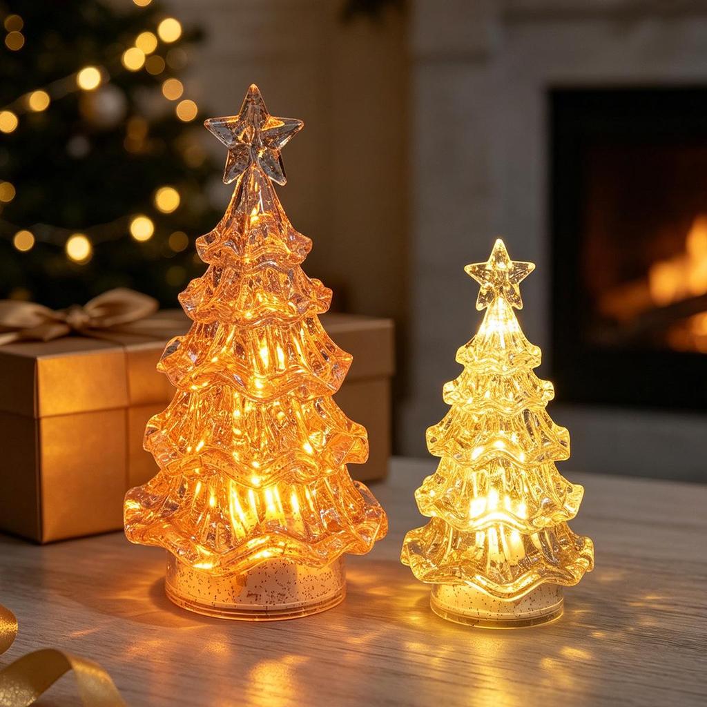 Christmas Crystal Tree Night Light - Children's Gift & Holiday Decoration