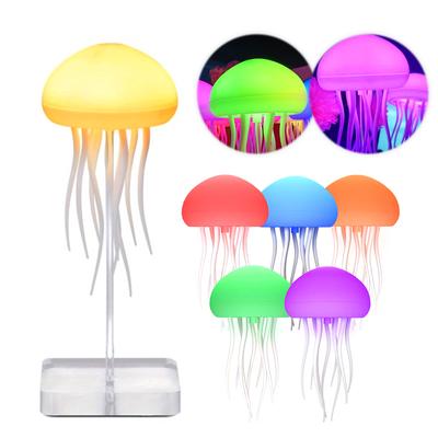 LED Gradient Jelly Fish Light with Base Jellyfish Dancing Leg Light RGB Ambient Night Light for Bedrooms Living Room