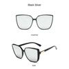 Brand Designer Cat Eye Sunglasses Woman Vintage Black Mirror Sun Glasses For Fashion Big Frame Cool Sexy Female Oculos