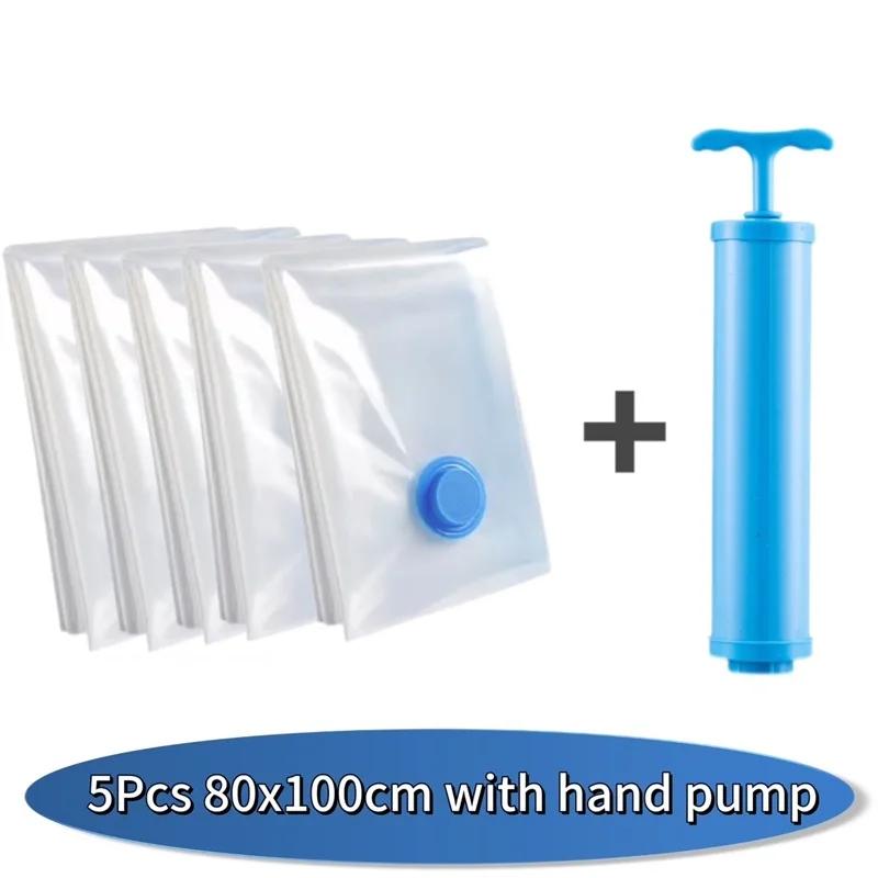 Vacuum Packet Vacuum Sealer Bags for Clothes Travel Compression Bag Pack Organizer Vacuum Clothing Storage Bags with Hand Pump