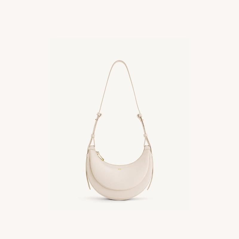 

J crescent bag niche design special-shaped semi-round bag, shoulder underarm bag, leather women s bag, messenger tote bag Length 24 Width 7.5 Height 19cm