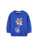 New Autumn Girls' Cartoon Embroidered Round Neck Hoodie - European Style, Long Sleeve