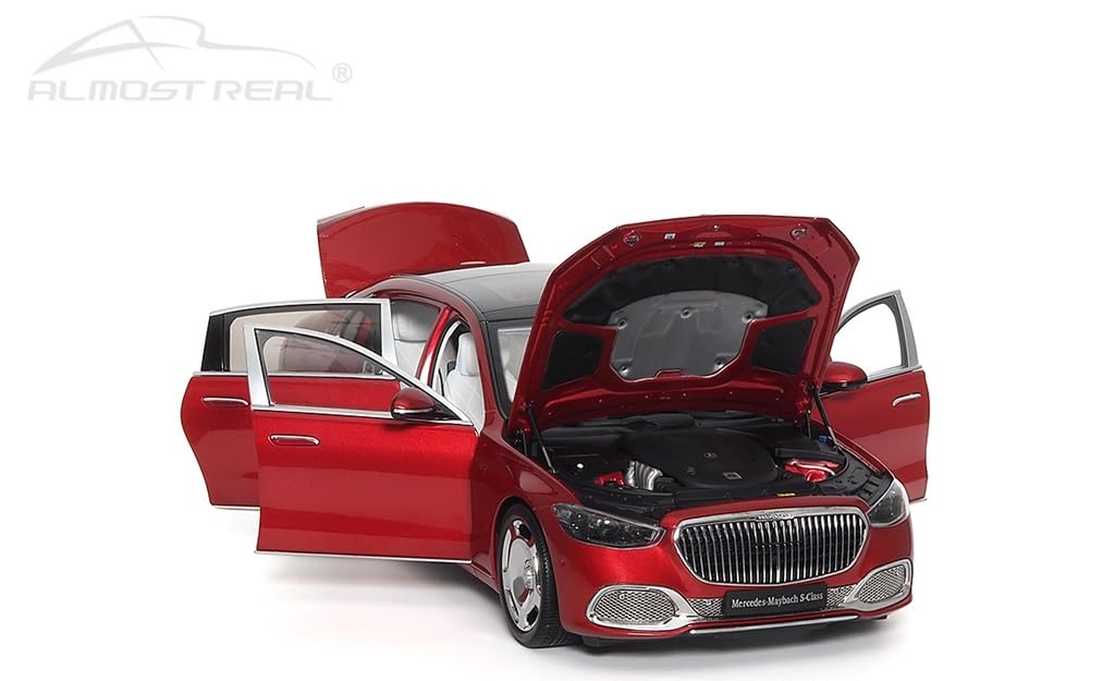 Téměř skutečný Maybach 2021 Patagonia Red Scale dokončený tlakově litý vůz 820119 S-Class – 1/18