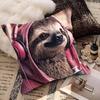 Funny Sloth DJ Pillow Case Fashion Square Pillowcase Bedroom Sofa Room Ins Decoration Leisure
