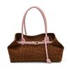 Large capacity tote bag women's new retro high-end leopard print fashion versatile shoulder armpit bag