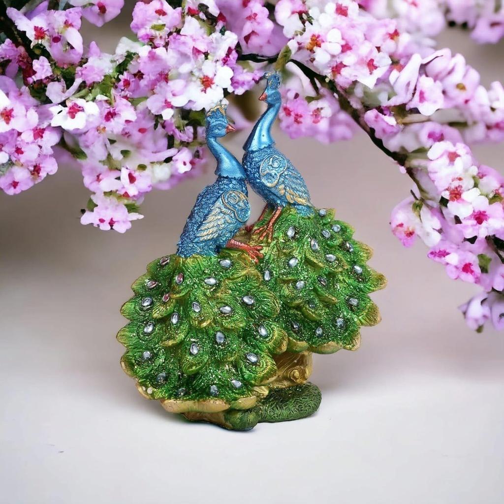 Tańczący Paw Figurki do Dekoracji Domu Przedmioty Dekoracyjne do Salonu Przedmioty do Dekoracji Domu (18cm*21cm)