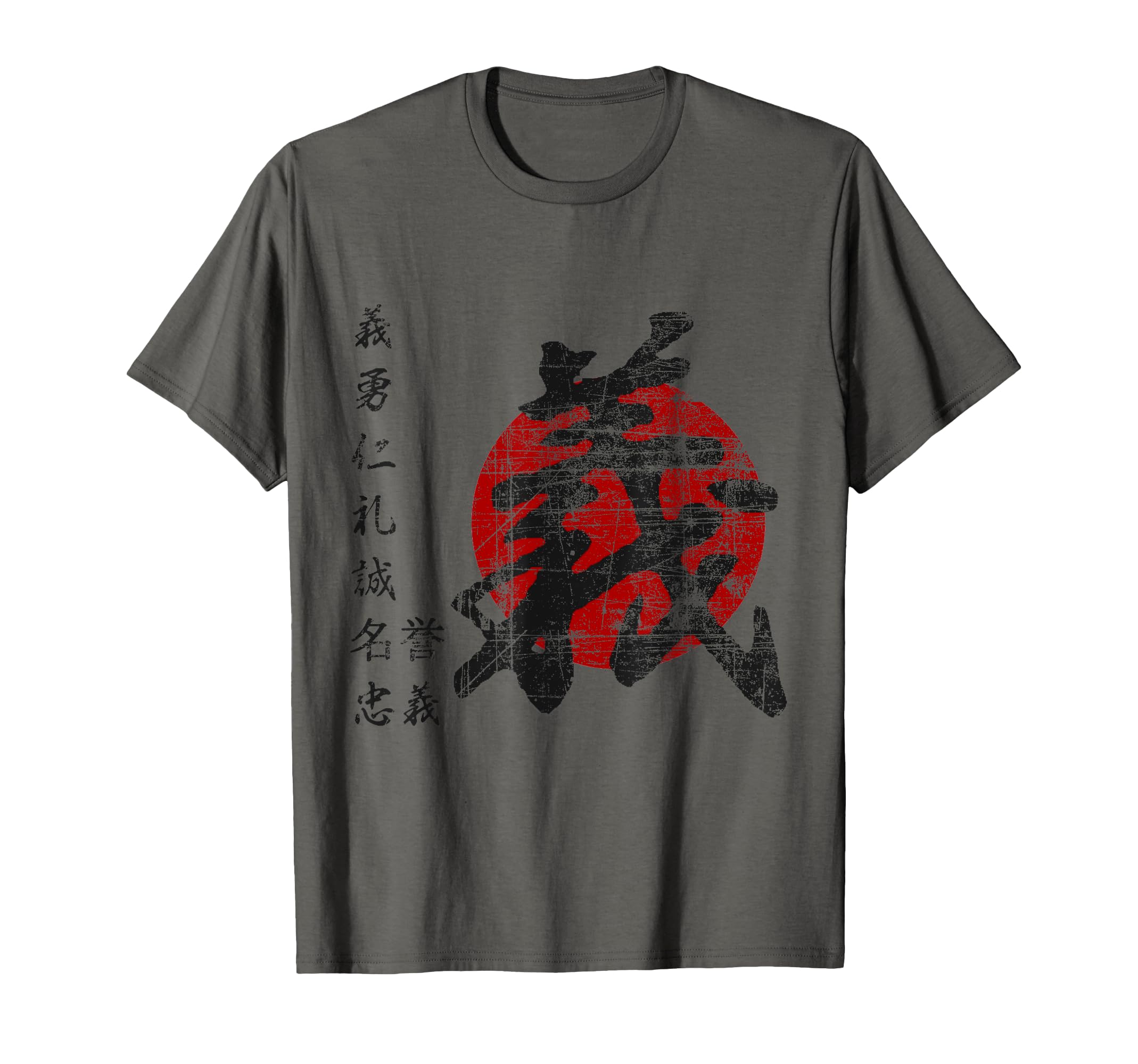 

Футболка с изображением японского персонажа Samurai Warrior Code Bushido серый