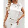 Damen Sommer Neues Top mit halber Schleife und Nischendesign