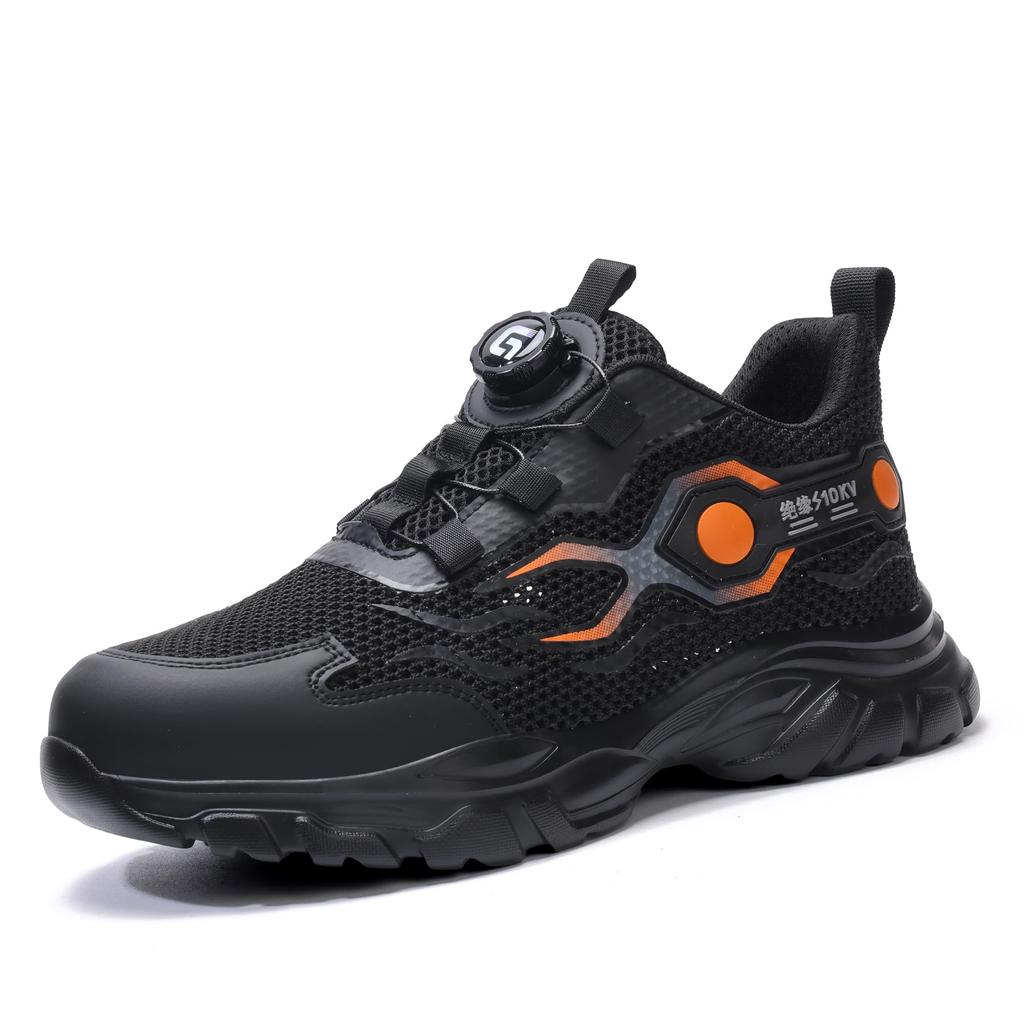 Blue Pomelo Safety Work Wide Toe Puncture Unisex Shoes, Shoes, Dial-Type Sneakers, Mesh, Cap, Breathable, Lightweight, Insulated, Non-Slip,