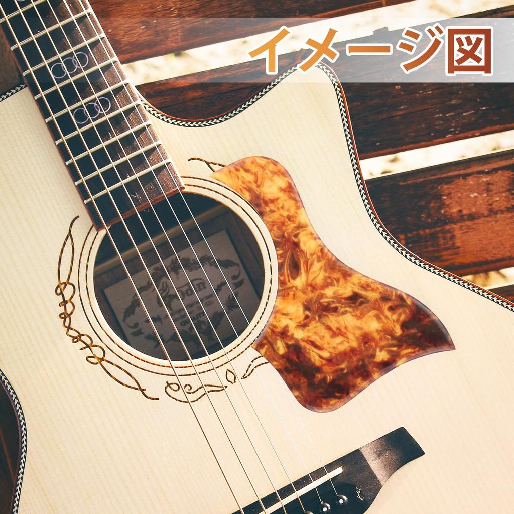 Dreld Guitar Pickguard Scratch Sticker Board with Adhesive Turtle Shell Guard with Rounded Protective Universal for and Guitar Bird Design Backing,