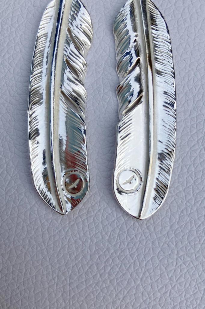 Pană supradimensionată din argint 925, pană SV, pană supradimensionată, pandantiv din argint, 1 bucată, piese personalizate, accesorii, bijuterii indiene, inimă, pană