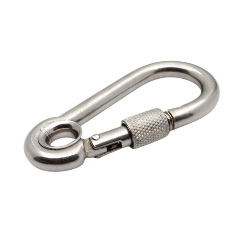 2 Pcs Locking Carabiner Screw Gate Buckle Heavy Duty Carabiner Stainless Steel Screw Lock Carabiner Hooks Durable