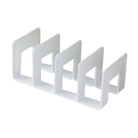 Organisateur de Bureau Boodend Support de Livres avec 4 Compartiments Verticaux Plastique