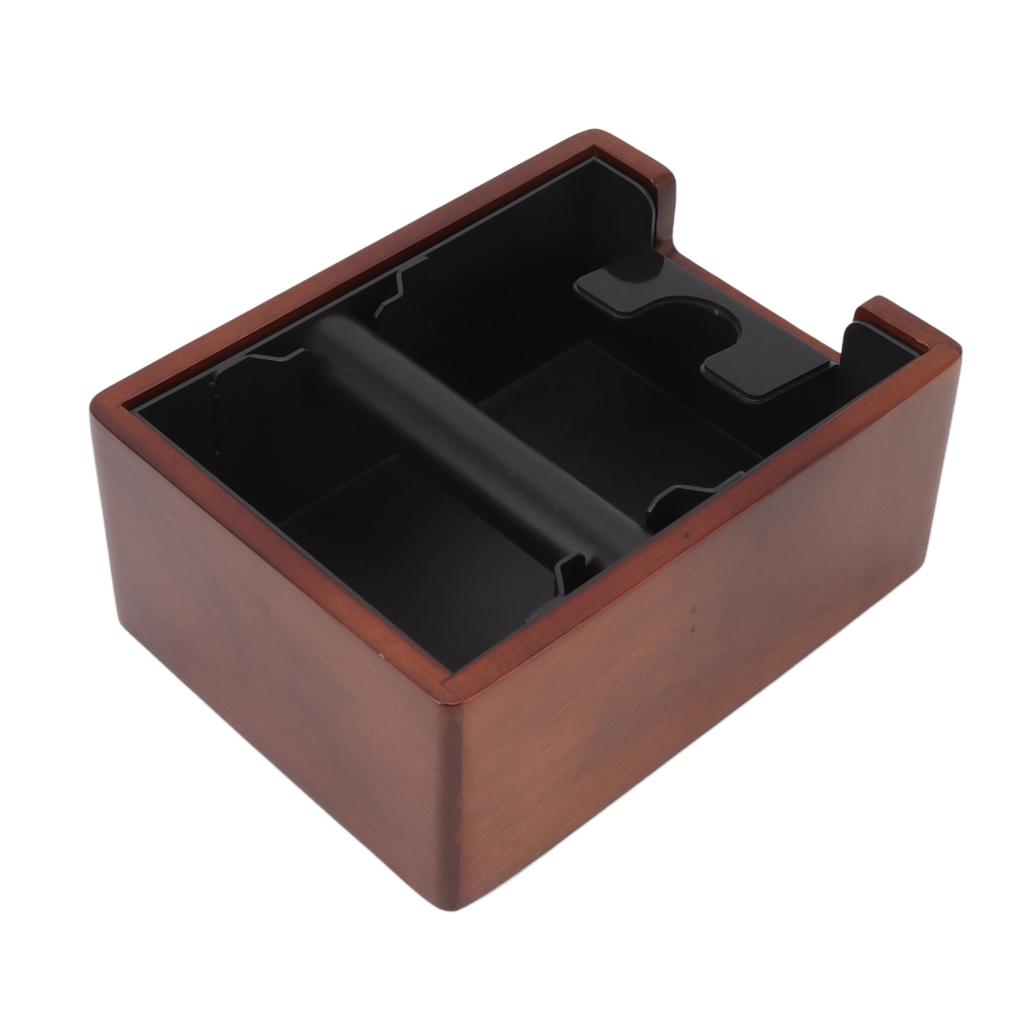Coffee Knock Box Integrated Wood ABS Iron with Handle Holder Coffee Grounds Bucket for Home Cafe