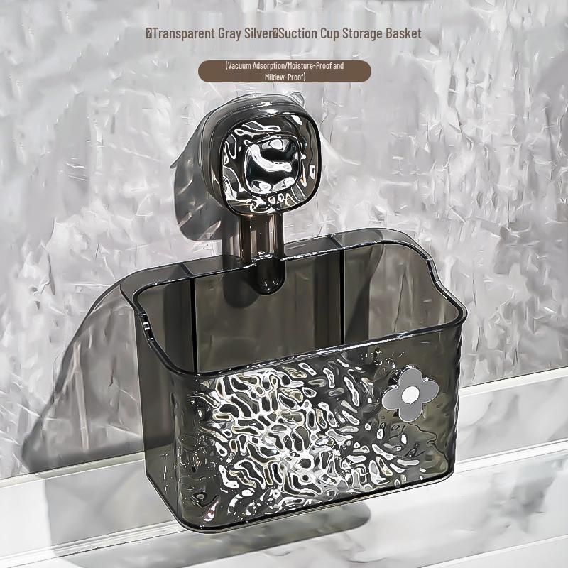 Wall-Mounted Suction Cup Face Towel Storage Box for Bathroom