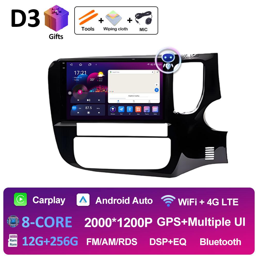 Intelligentes System Kabelloses CarPlay Für Mitsubishi Outlander 3 2012 - 2018 BT 2.5D Touchscreen GPS-Navigation Autoradio Kein 2din