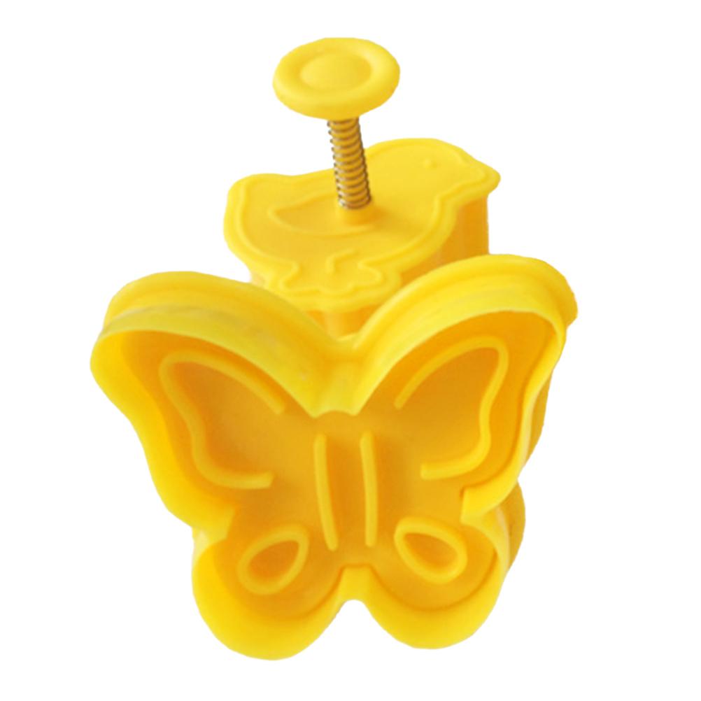 4pcs/set Plastic Cutters Cute Butterfly Rabbit Chick Easter Egg Shape Fondant Cutter Biscuit Cake