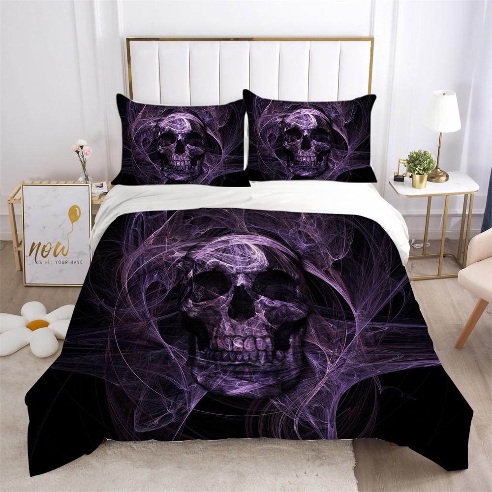 Narzuty na łóżka z nadrukiem czaszki 3D, rozmiar pojedynczy, poliester, projekt pościeli, miękkie, wysokiej jakości tekstylia domowe