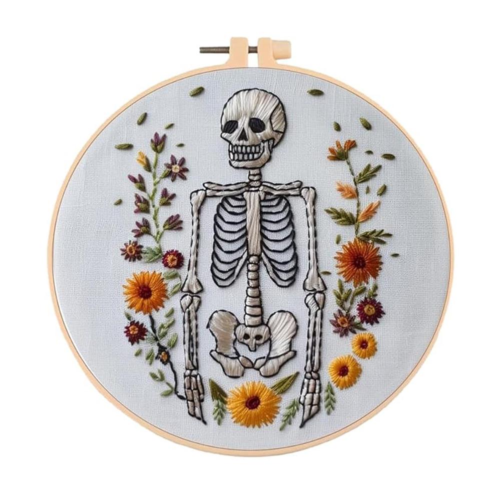 Halloween Embroidery Kit with Instructions Ghost & Gothic Stamped Cross Stitch Kits Needlepoint Kit for Adults & Beginners