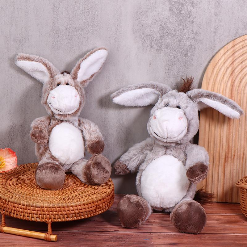 1 Piece Boys And Girls Fluffy Stuffed Animal Donkeys For Cuddling Playing Toy 25/32Cm Soft Plush Donkey Toys Diy Decoration